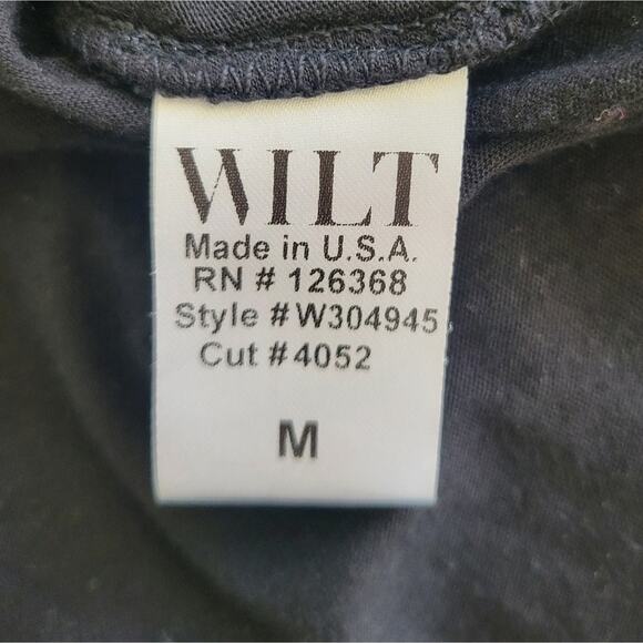 Wilt Asymmetrical Hem Long Sleeve Top Chest Ruffle Detail Size Medium Black - Picture 5 of 7